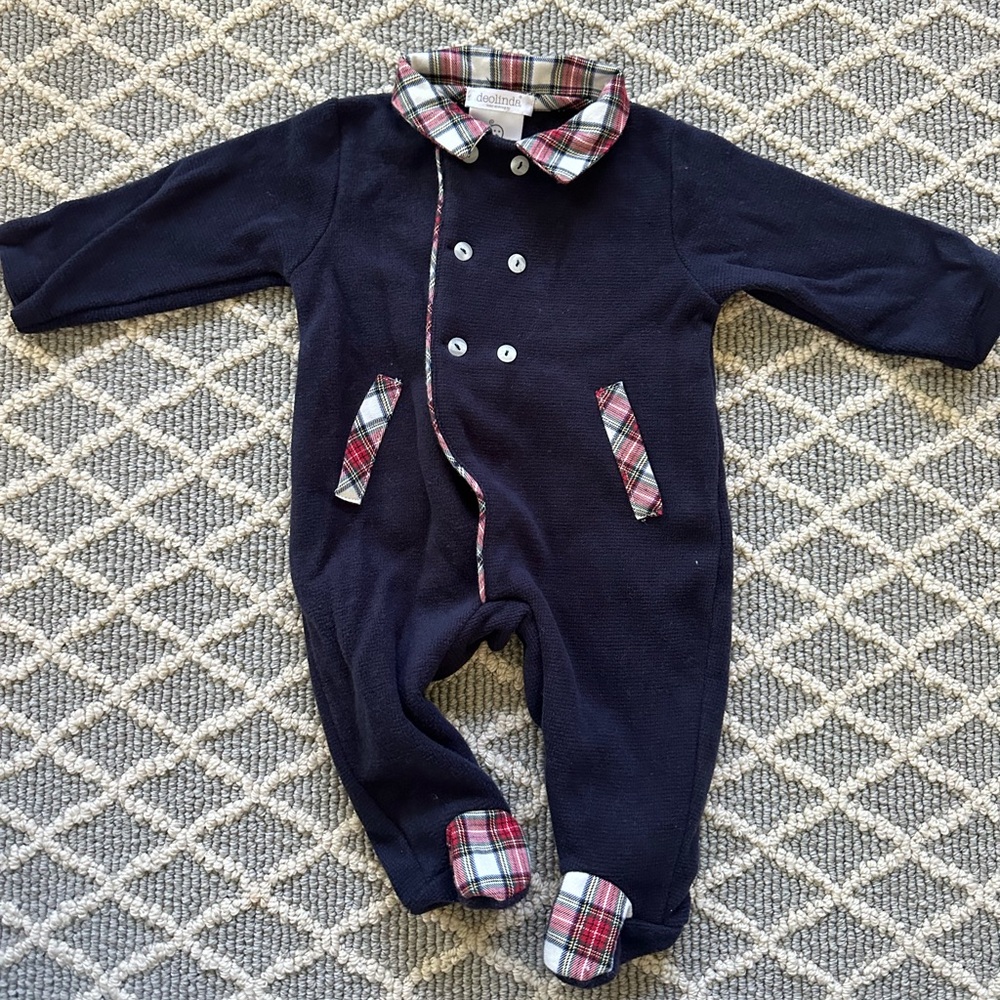 Classic Navy Kids Footed One Piece